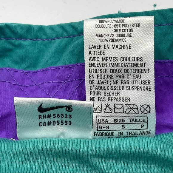 Vintage Nike Jacket Women’s Sz Small Teal Purple Windbreaker Full Zip Retro 90s - Picture 11 of 14